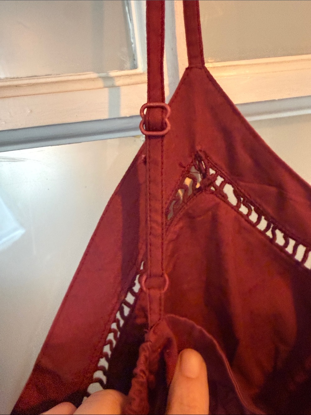 Free People Deep Brick Tiered Lace-Trim Camisole NWOT - Picture 9 of 11